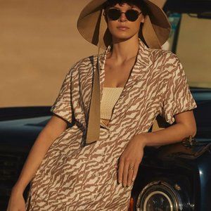 Anthropologie Amadi Zebra Print shirtdress NWT Size M